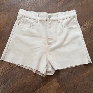 Zara Velour Cream Shorts